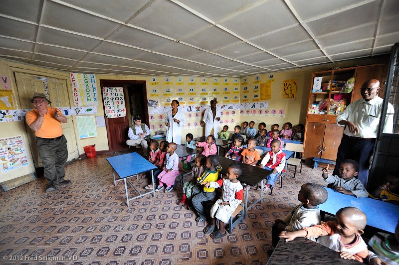 20120328_110224 Nikon D3 2x3.jpg - The smiles on the faces of Dr. Fish (left) and Dr. Menilik speaks volumes to the success of the program.  ESRI children read significantly better than non-ESRI children. Many children in the program learn to read before entering first grade in both Amharic and English. Amharic has more than 200 characters in its alphabet.